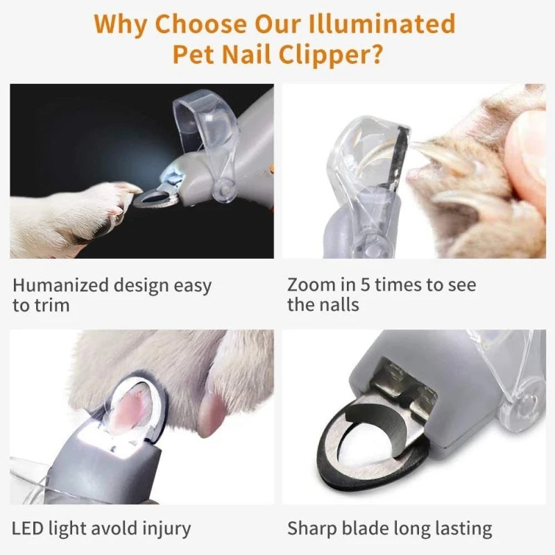 LED Pet Nail Clipper with Magnifier