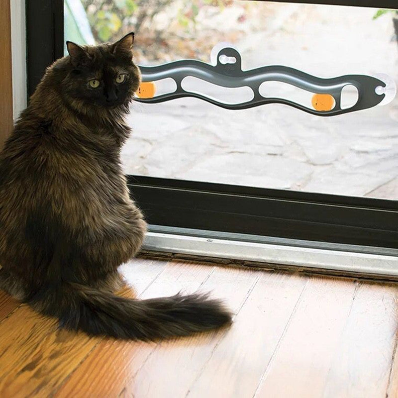 Windowsill Track Ball Cat Toy