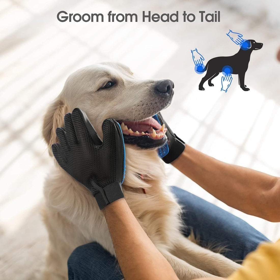 Pet Grooming Brush and Hair Remover Gloves