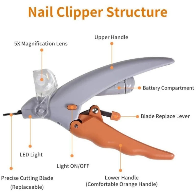 LED Pet Nail Clipper with Magnifier