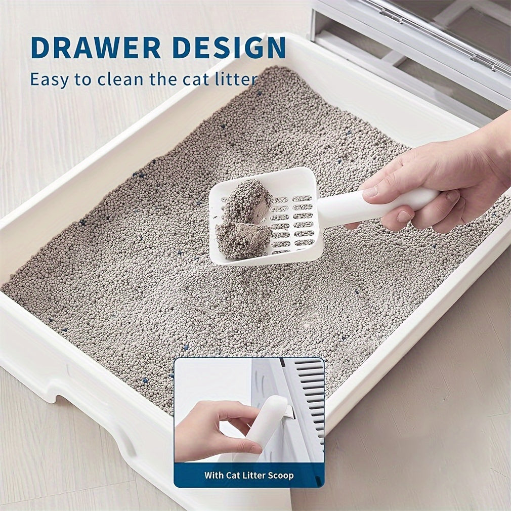 Odor-Control Cat Litter Box with Tray & Scoop